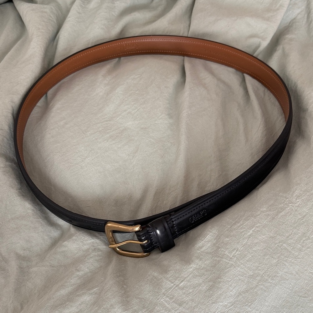 CHAPS Classic Black and Brown GENUINE Leather Belt